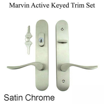Marvin Active Keyed Multi-point Lock Trim for Hinged Door - Satin Chrome